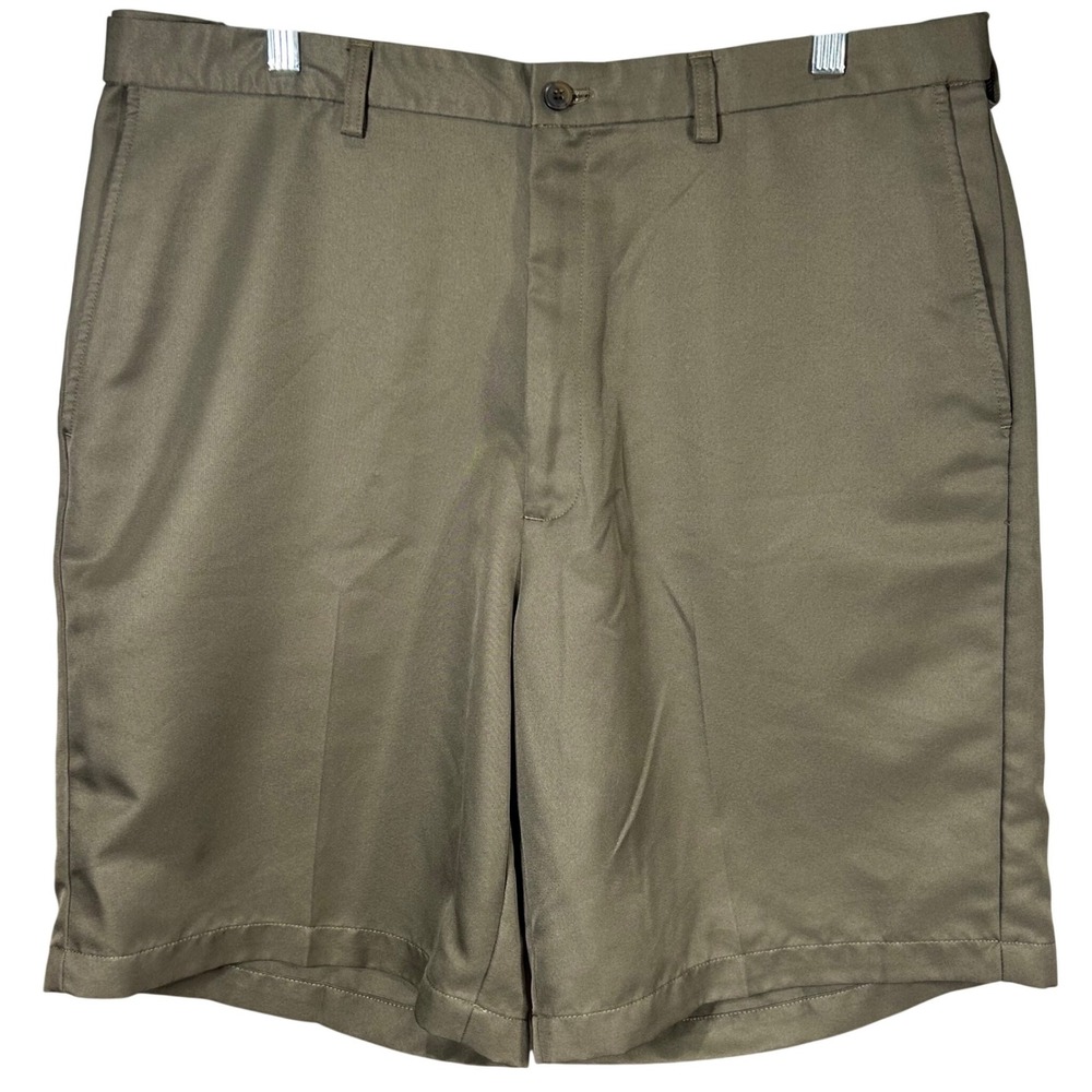 Haggar‎ Men's Classic Fit Khaki Shorts Size 38 Polyester Flat Front
